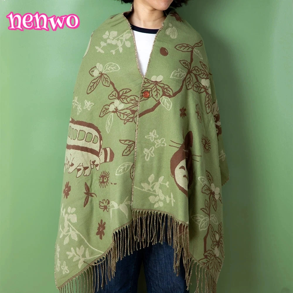 Nenwo Versatile Thick Double-sided Cartoon Scarf/Shawl