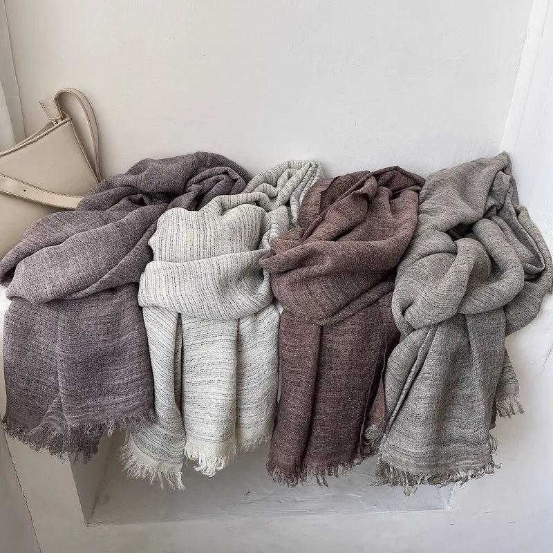 Fresh and Versatile Color Striped Scarf