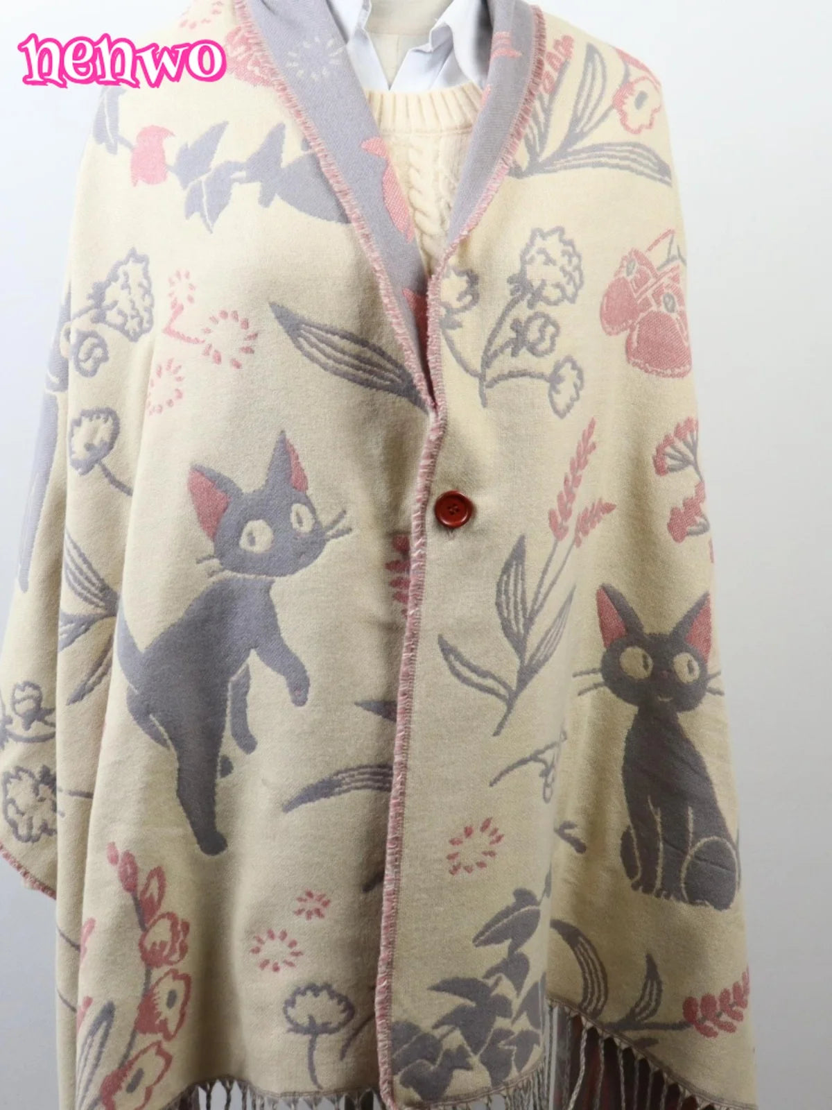 Nenwo Versatile Thick Double-sided Cartoon Scarf/Shawl