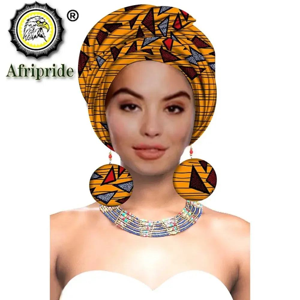 African Headwrap with Matching Earrings