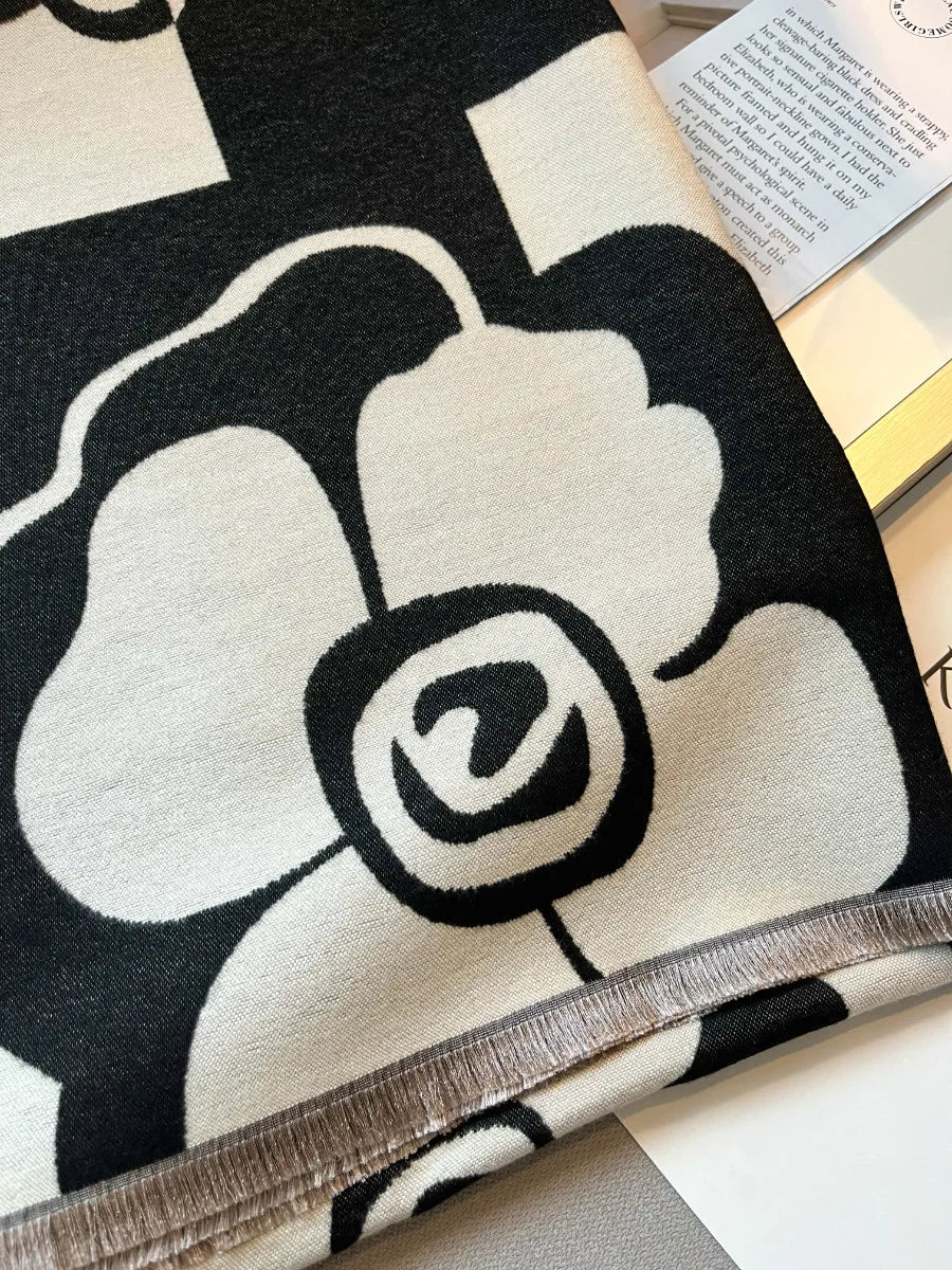 Elegant Flowers Soft Pashmina Long Shawl Scarf