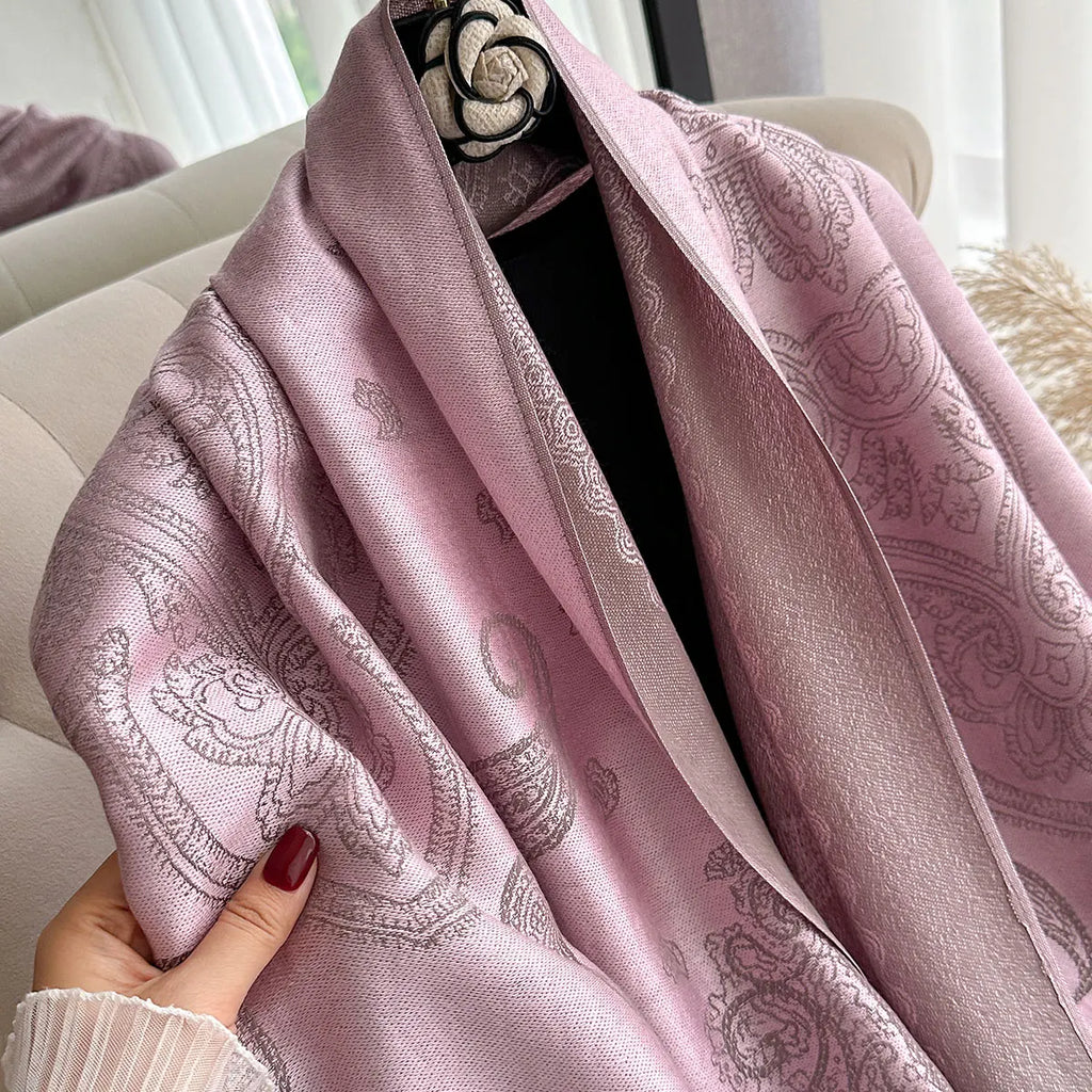 Fringed Paisley Shawl Scarf