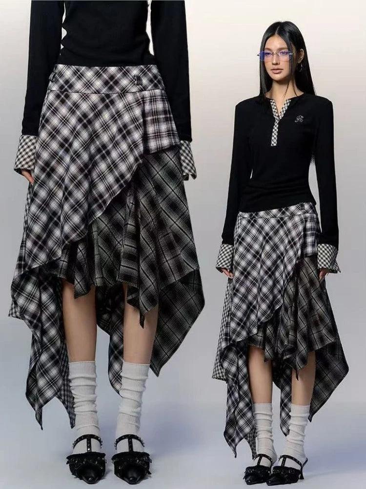 Midi Retro Gothic Punk Skirt