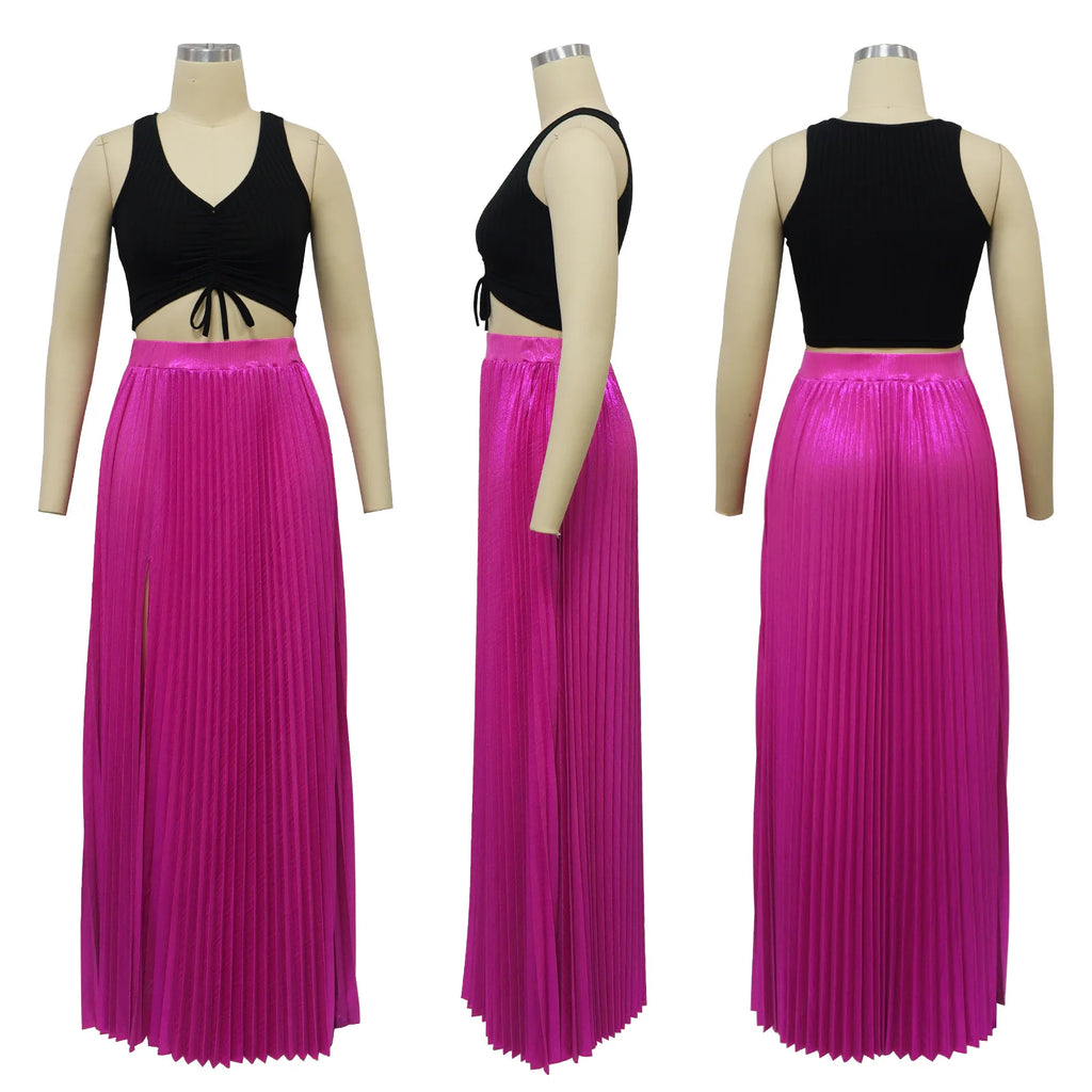 Floor Length High Waist Skirt