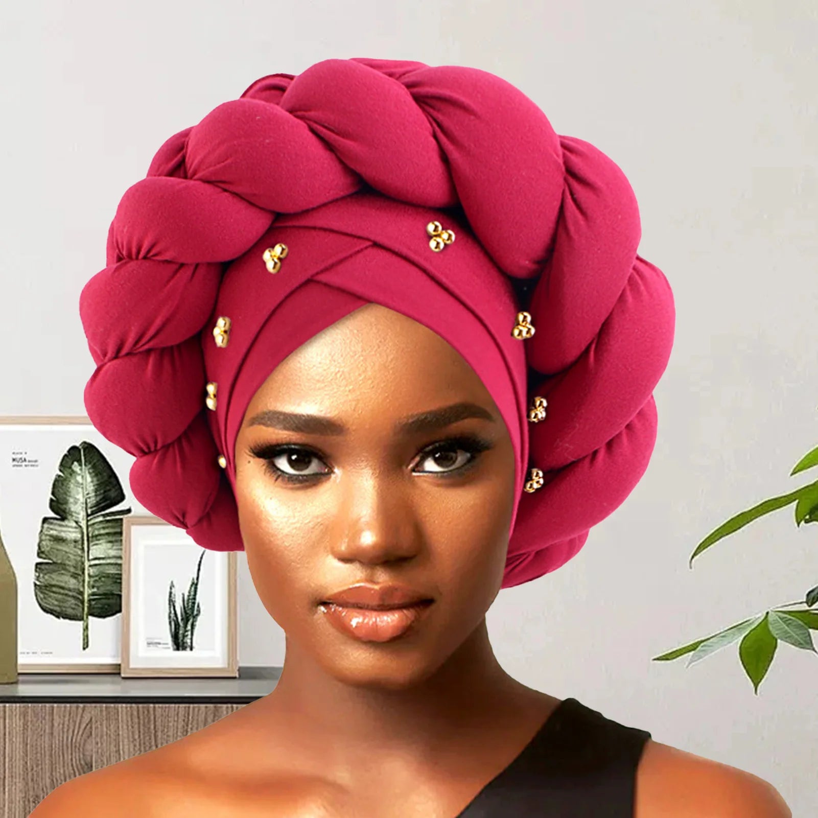 Soft Pre-Tied Twisted Solid Color Head Wrap