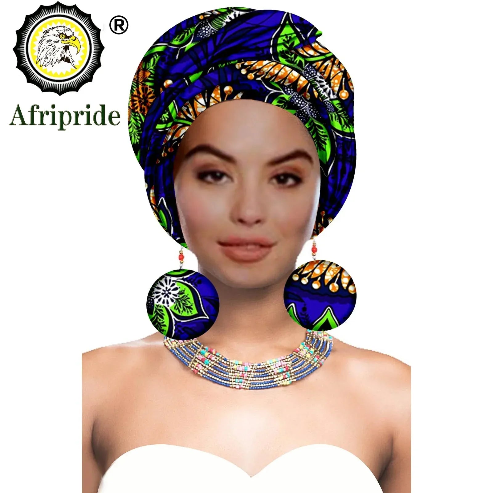 African Headwrap with Matching Earrings
