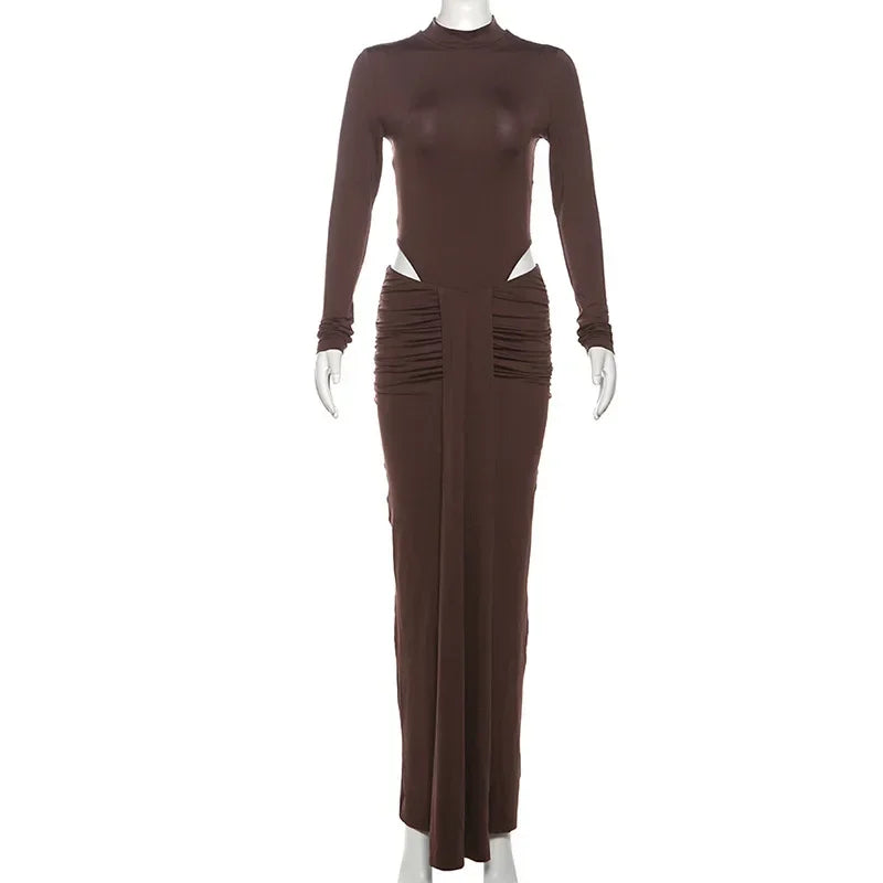2 Piece-Set Maxi Pleated Skirt Outfit