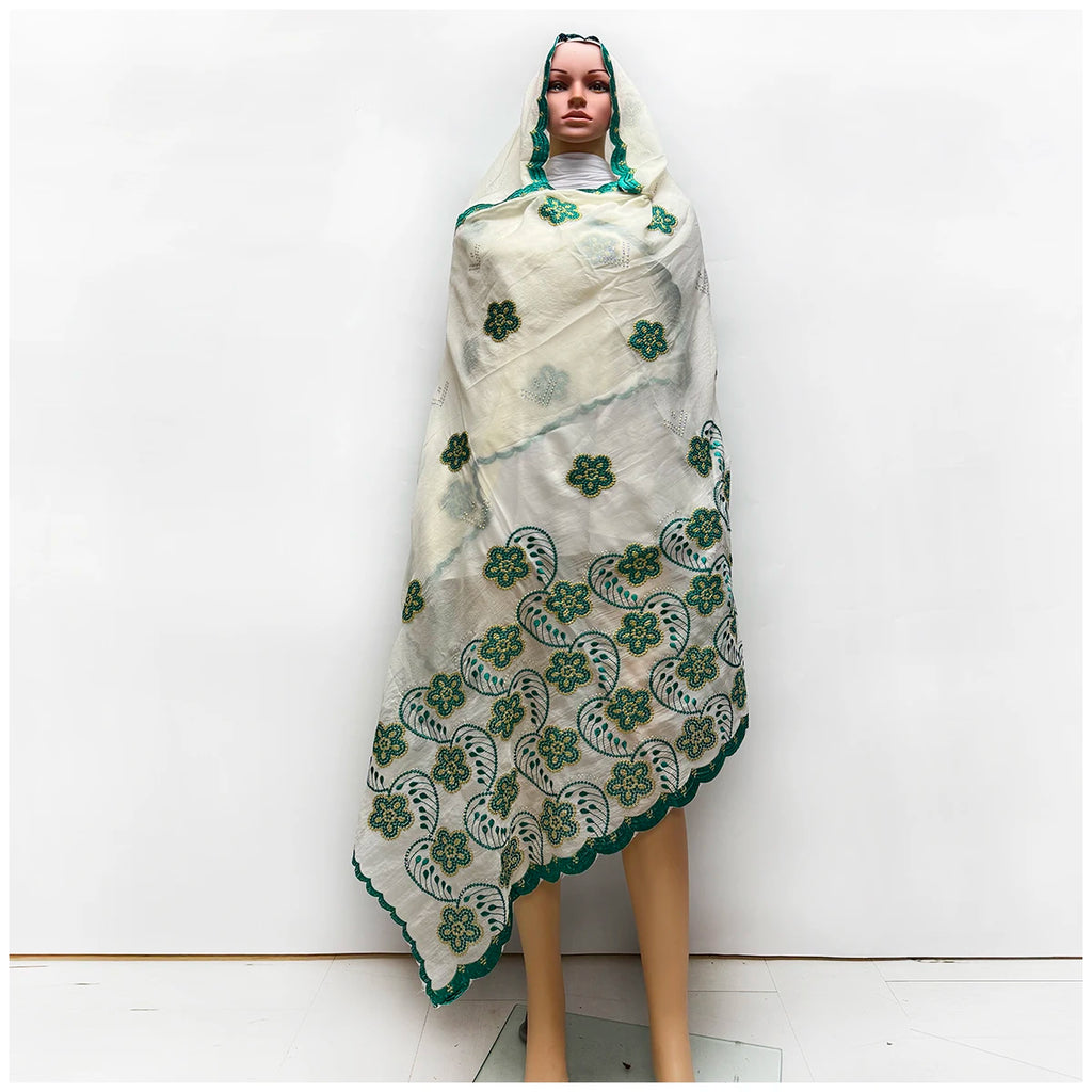 Embroidered High Quality 100% Cotton Scarf