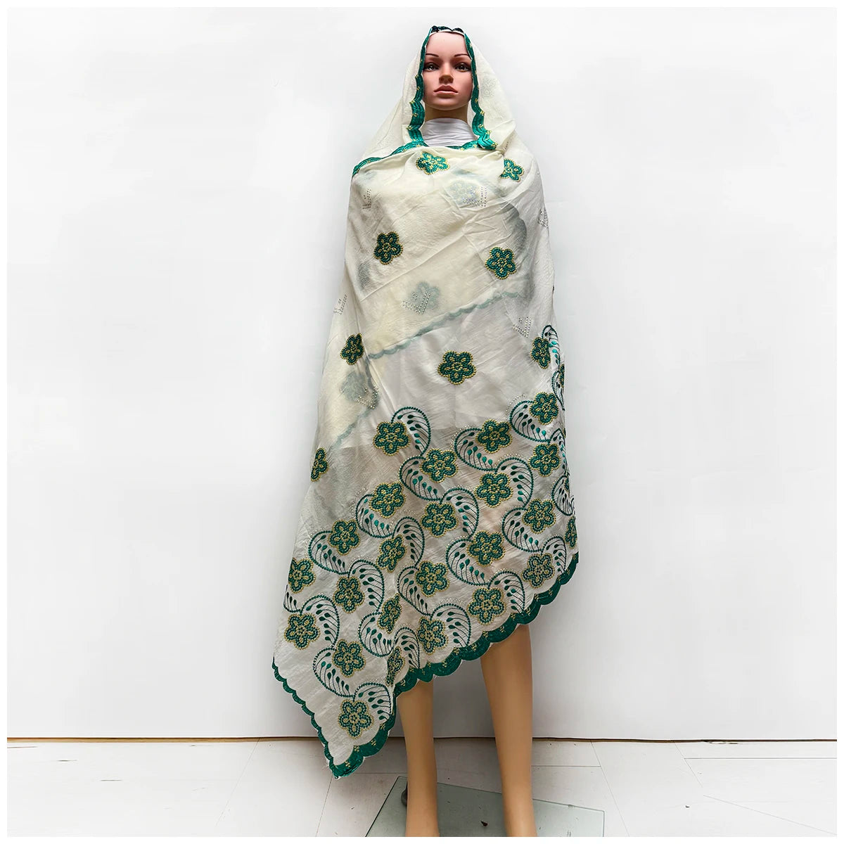 Embroidered High Quality 100% Cotton Scarf