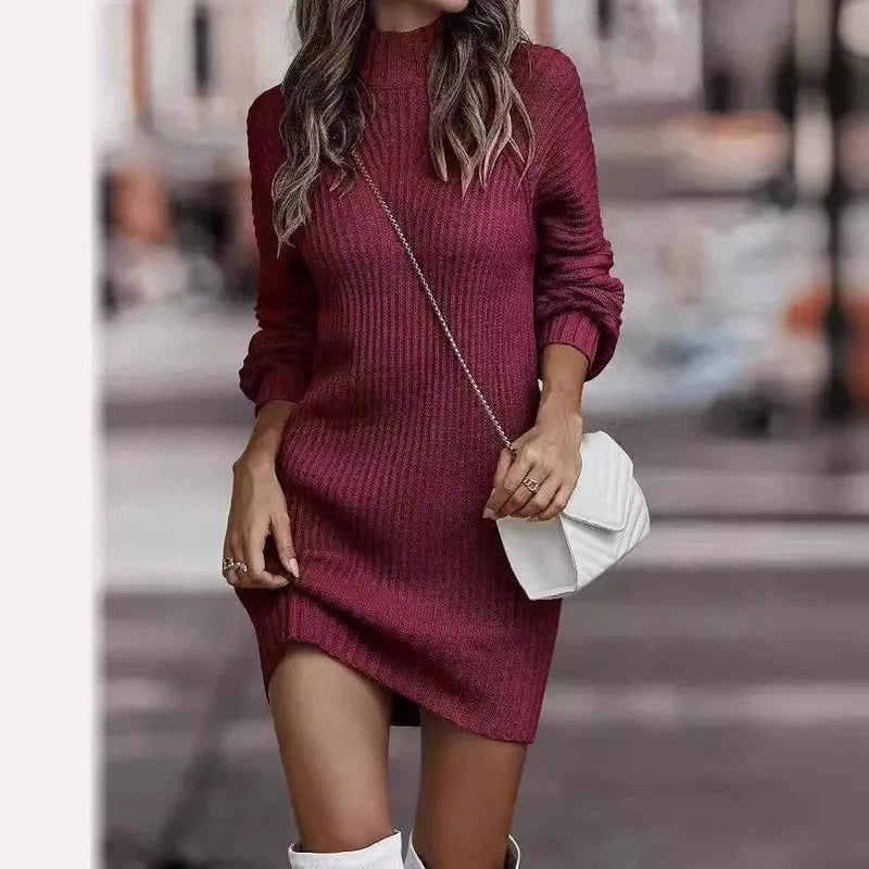 Women's Knitted Pullover Sweater Dress