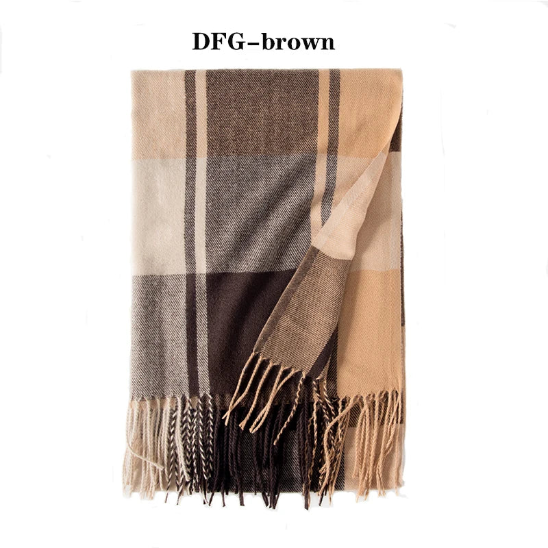 Unisex Cashmere Pashmina Scarf With Tassels