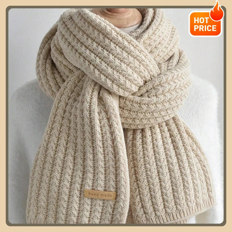 Thick Long Cashmere Knit Scarf