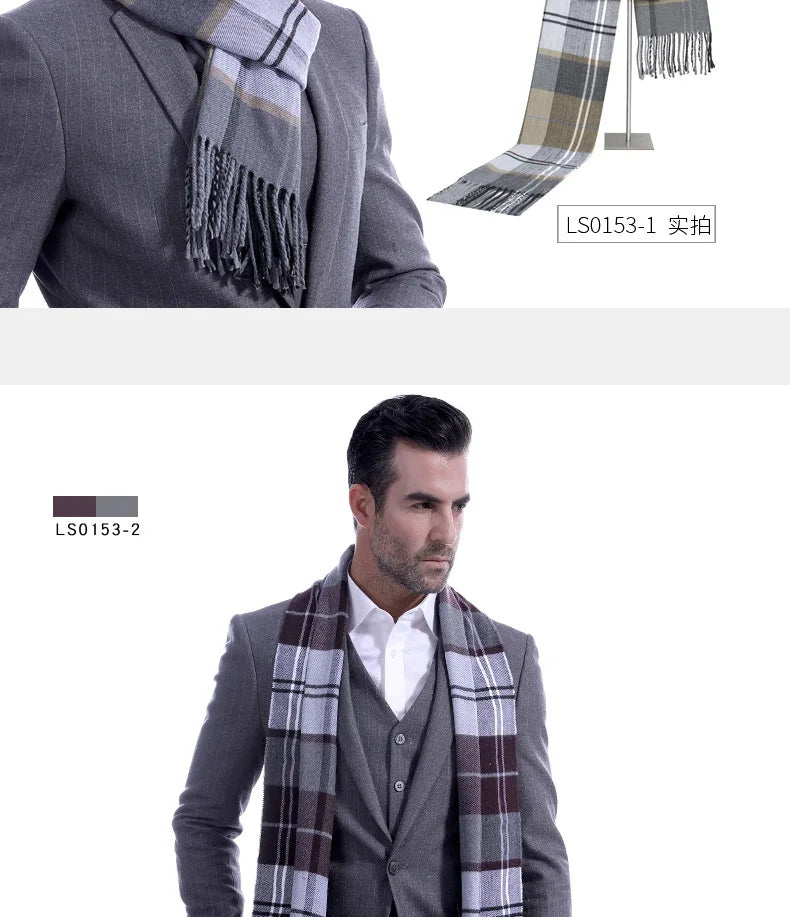Classic Faux Cashmere Men's Winter Scarf