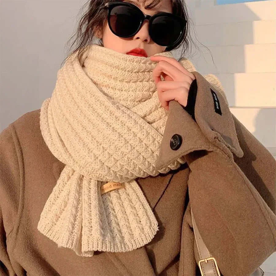 Thick Long Cashmere Knit Scarf