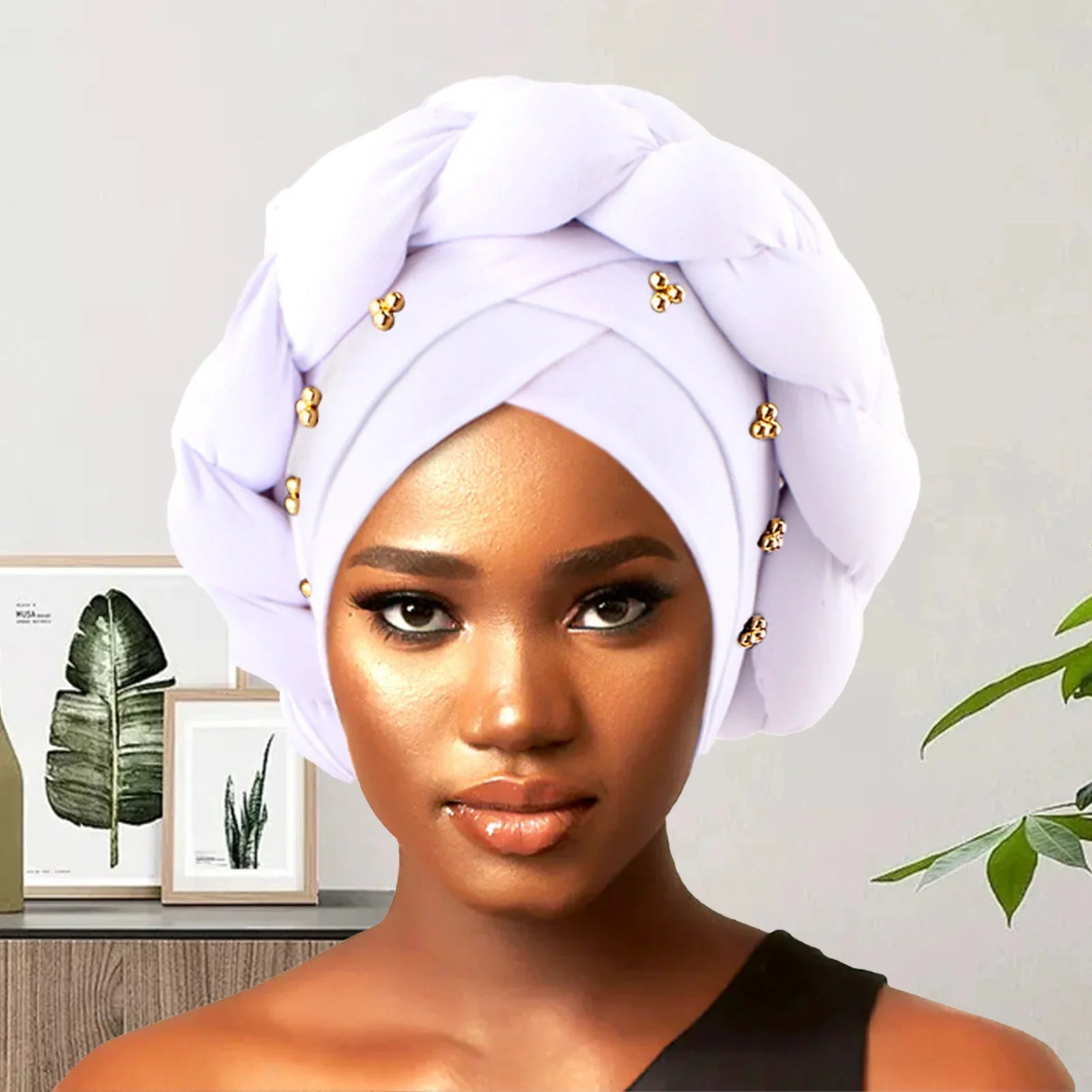 Soft Pre-Tied Twisted Solid Color Head Wrap