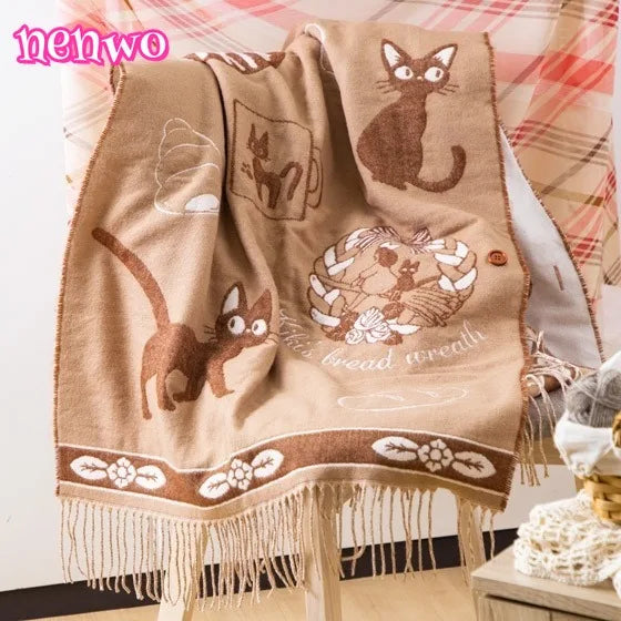 Nenwo Versatile Thick Double-sided Cartoon Scarf/Shawl