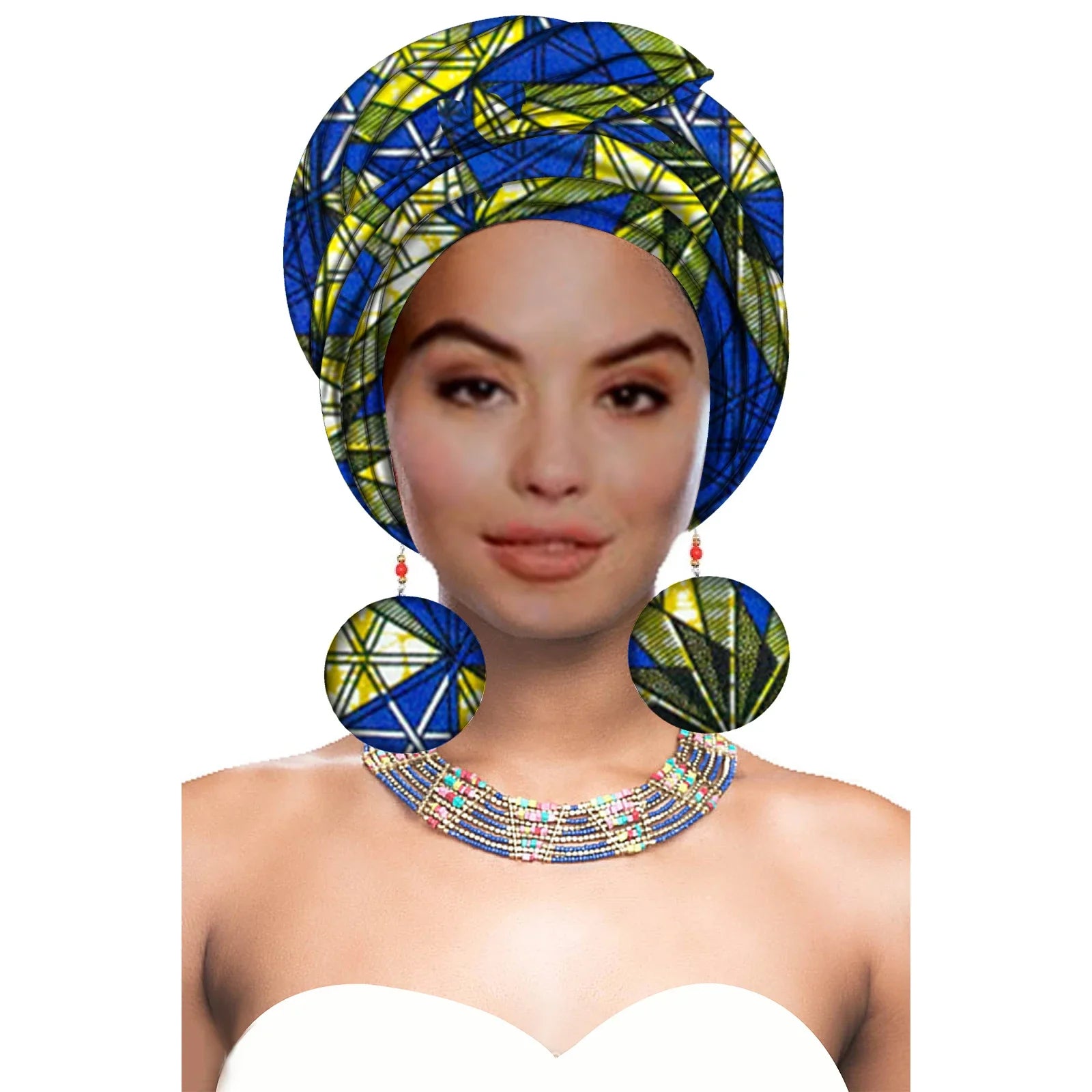 African Headwrap with Matching Earrings