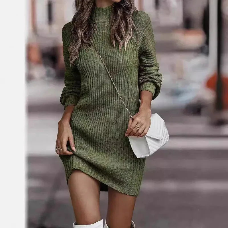 Women's Knitted Pullover Sweater Dress
