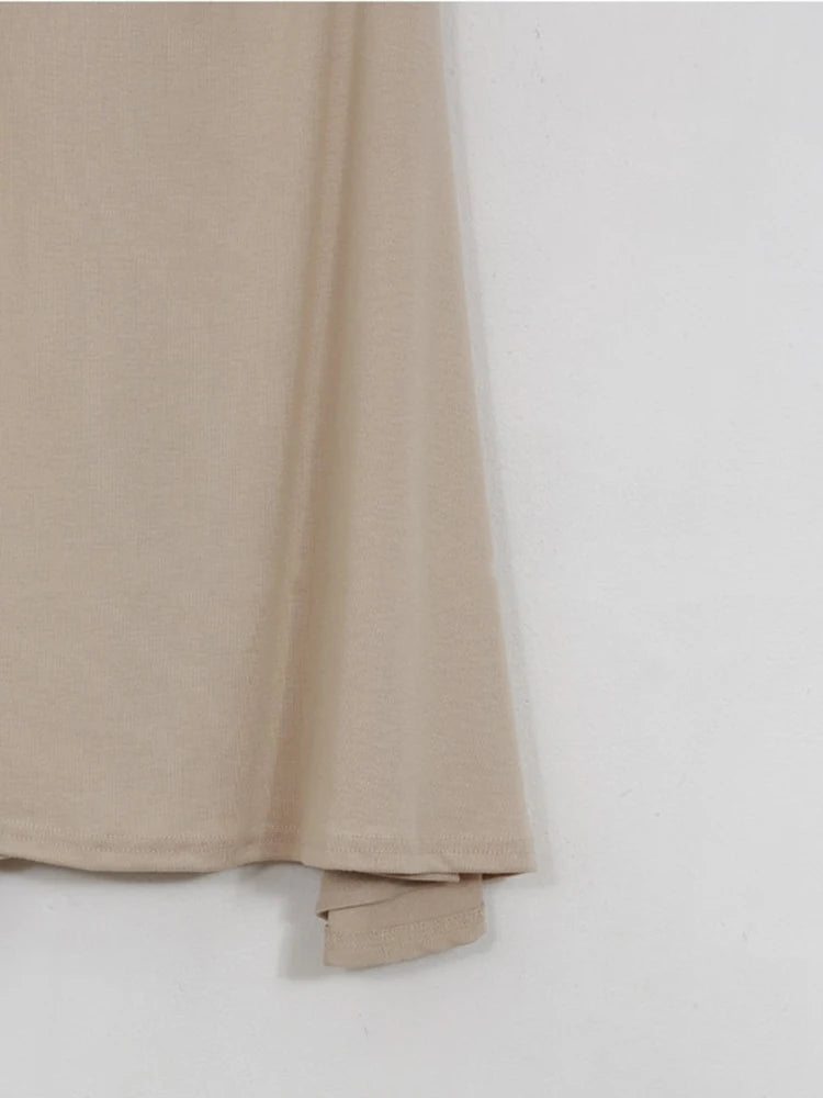 Shirred Satin High Waist Ankle Length Skirt