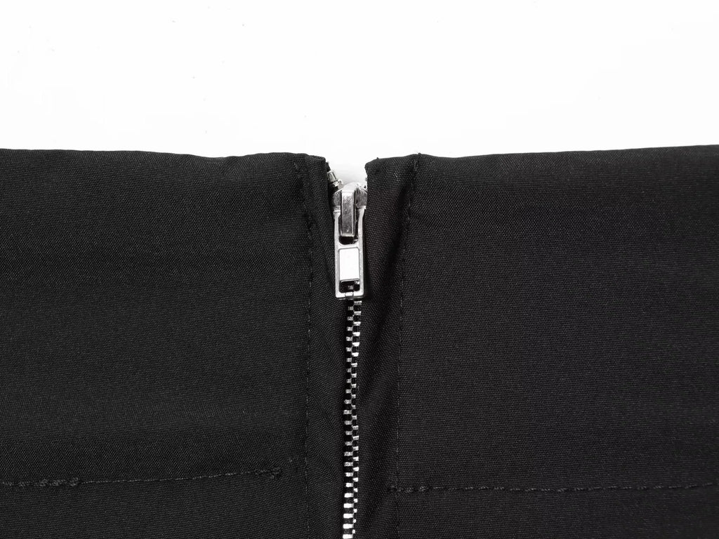 Zippered Midi Mini Skirt
