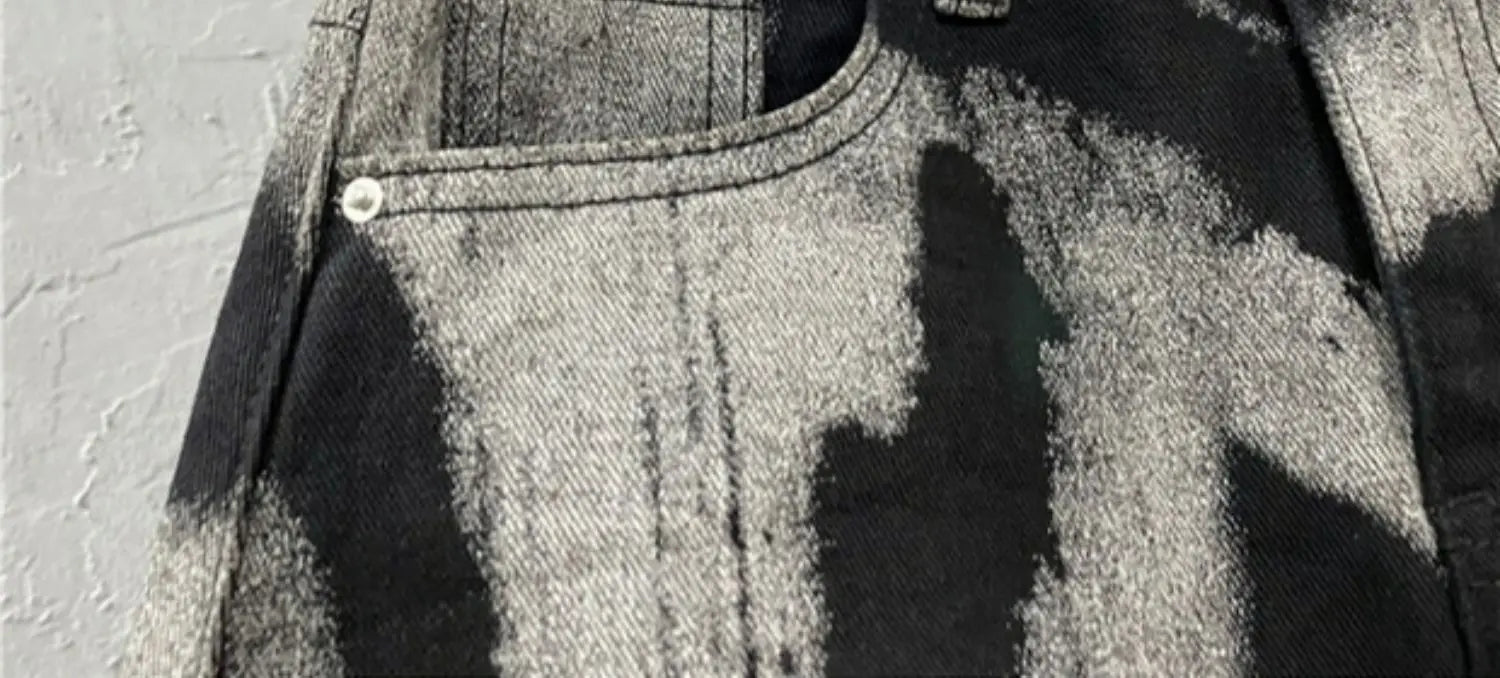 High Waist Slim Denim Skirt with Raw Edges