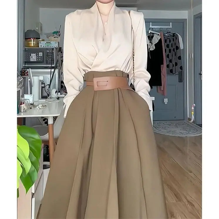 Two-Piece High Waist Skirt Suit