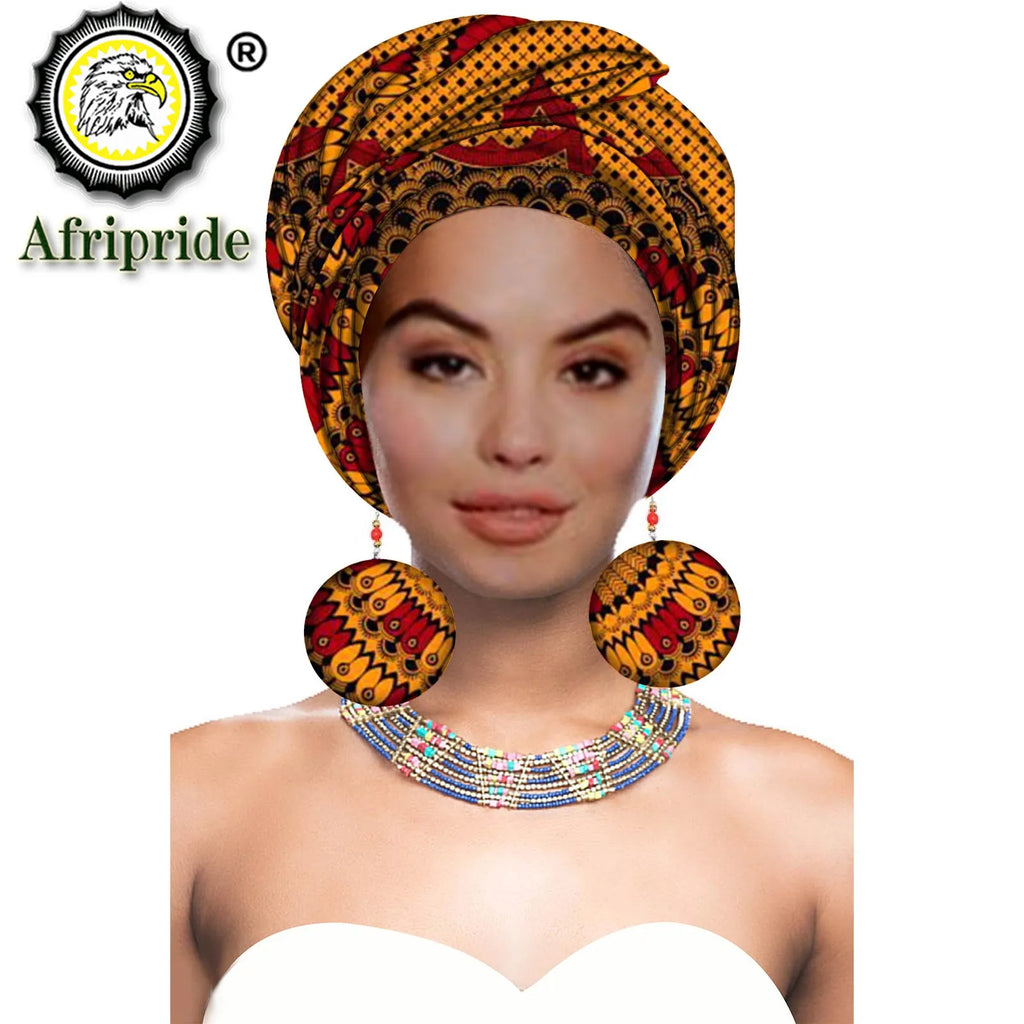 African Headwrap with Matching Earrings
