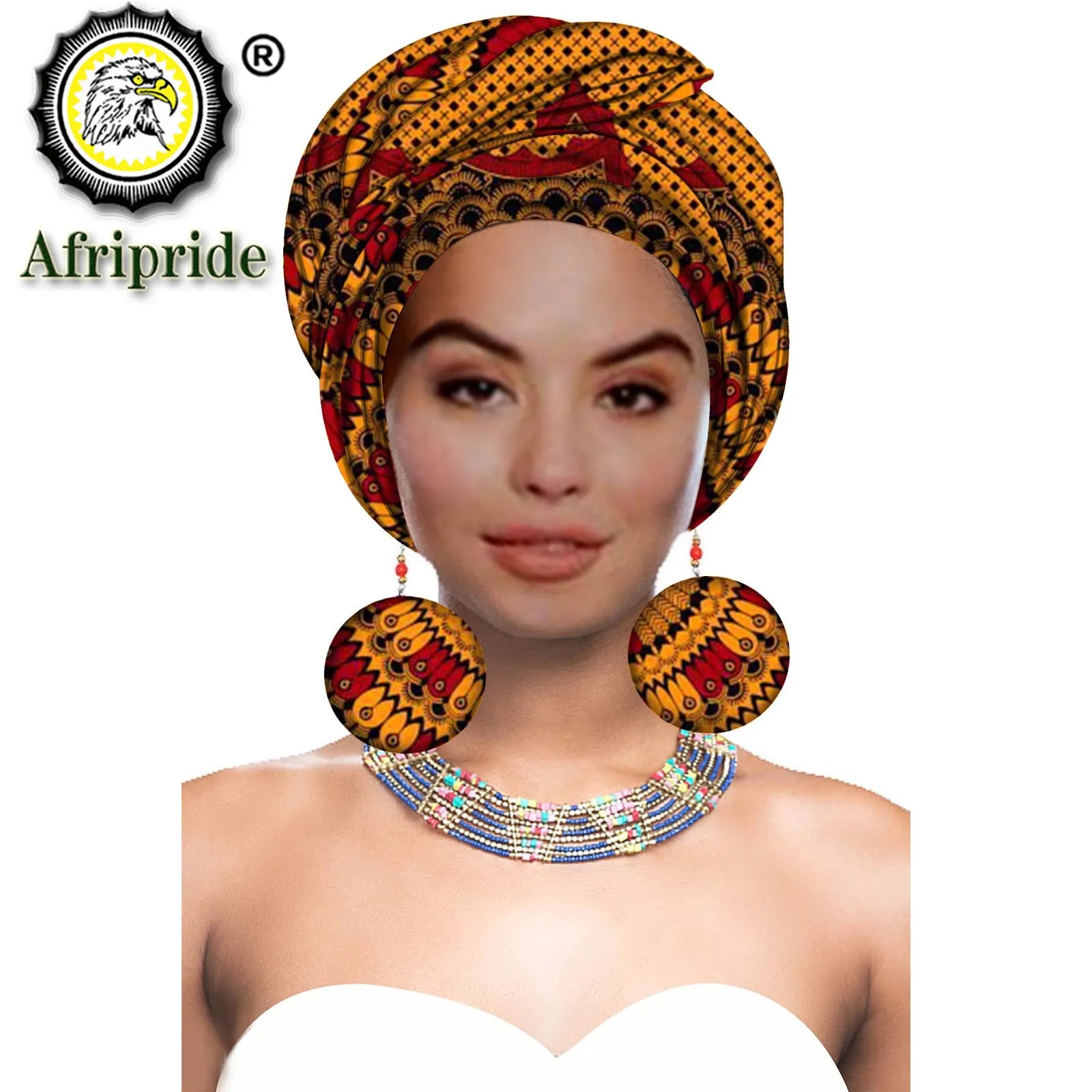 African Headwrap with Matching Earrings
