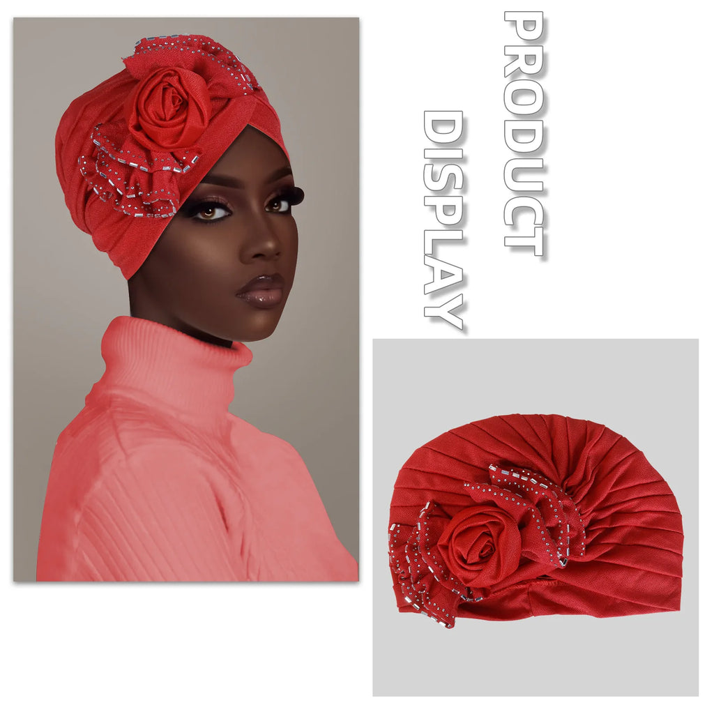 Flower Diamonds Fashion Bonnet Hat