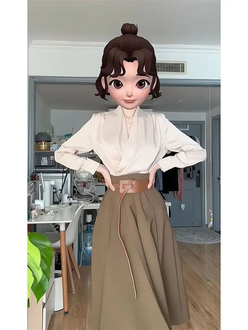 Two-Piece High Waist Skirt Suit