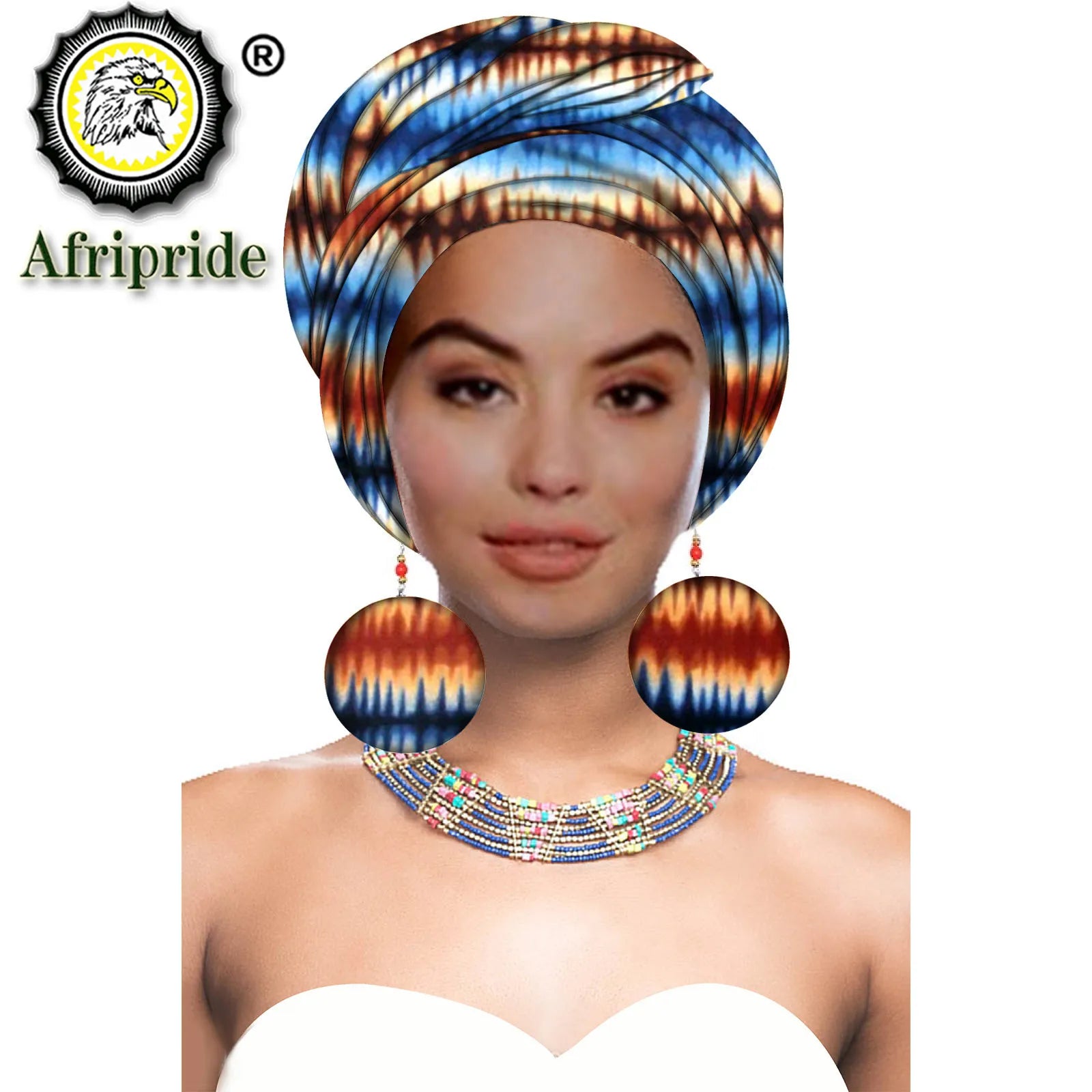 African Headwrap with Matching Earrings