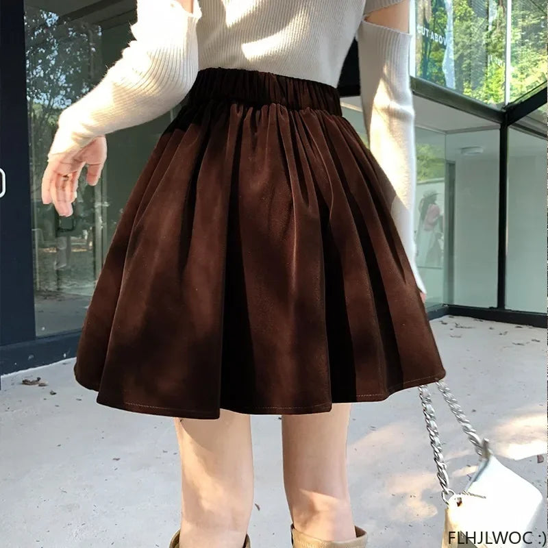 Velvet High-Waist Mini Skirt