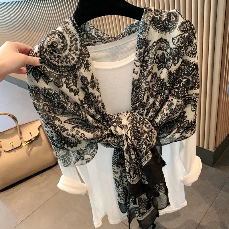 Women's Bohemia Hijab Tassel Foulard Pashmina Headscarf