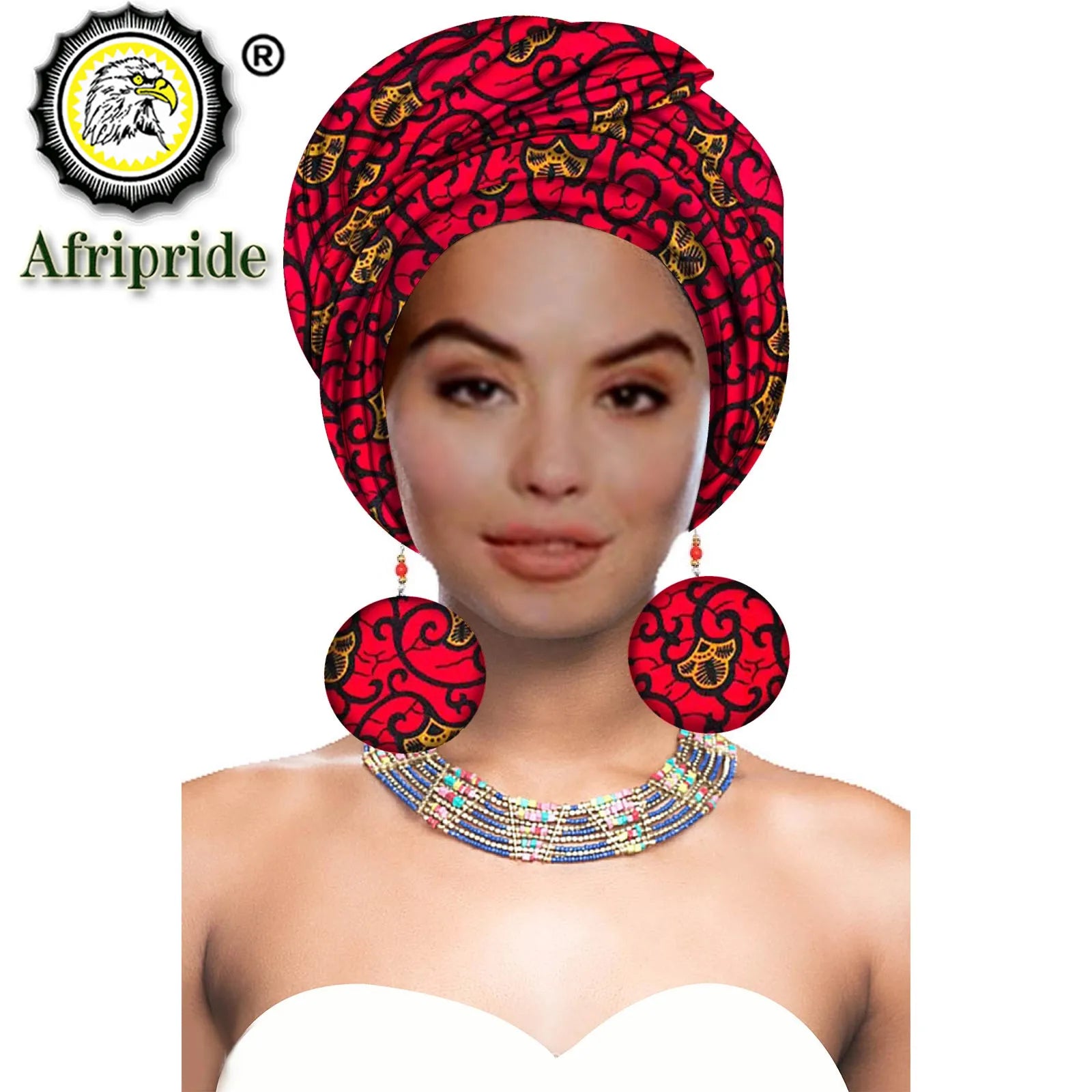 African Headwrap with Matching Earrings