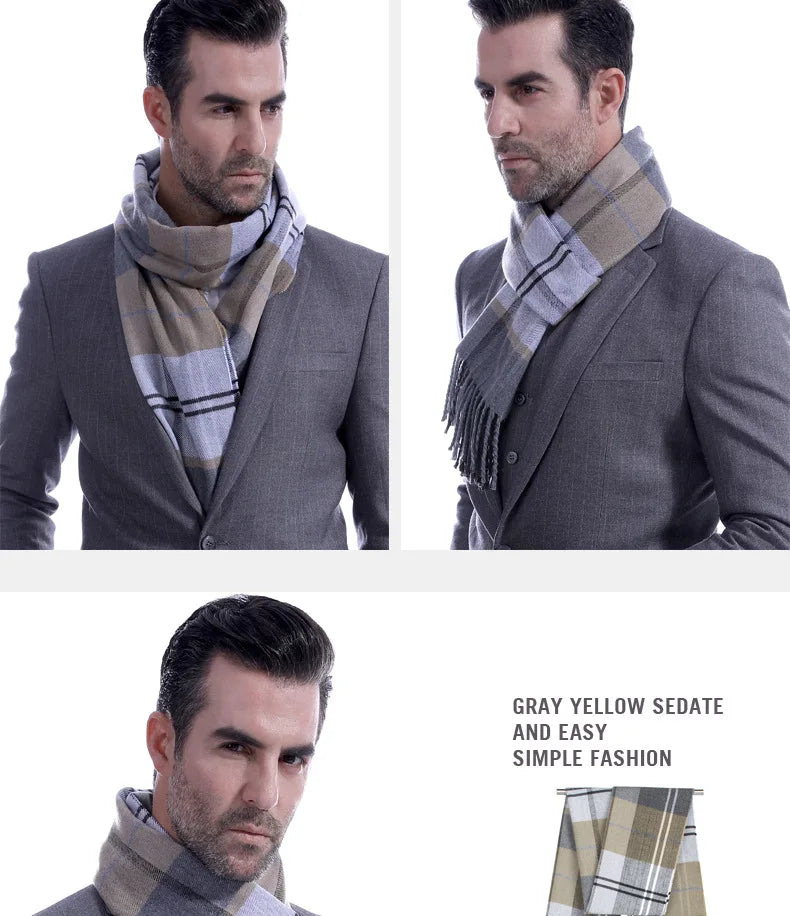 Classic Faux Cashmere Men's Winter Scarf
