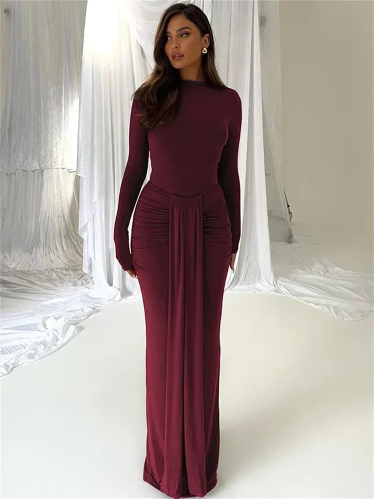 2 Piece-Set Maxi Pleated Skirt Outfit