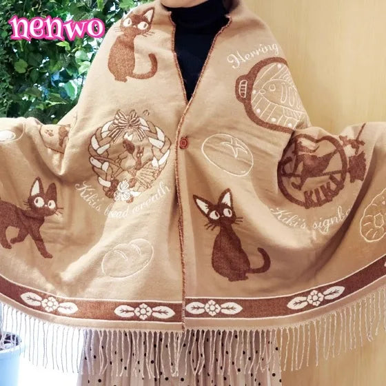 Nenwo Versatile Thick Double-sided Cartoon Scarf/Shawl