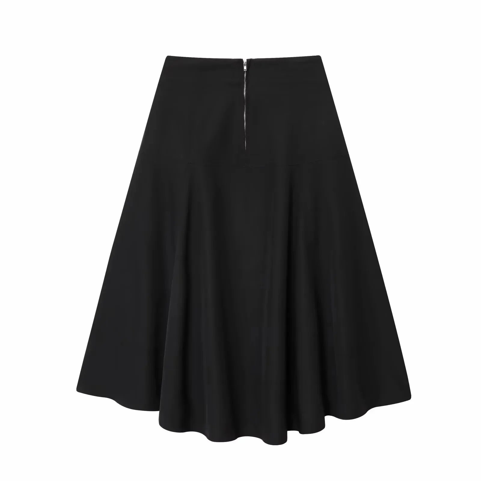 Zippered Midi Mini Skirt