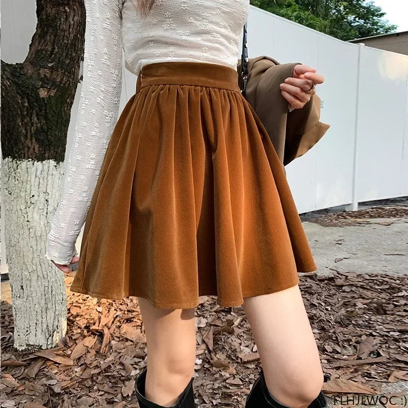 Velvet High-Waist Mini Skirt