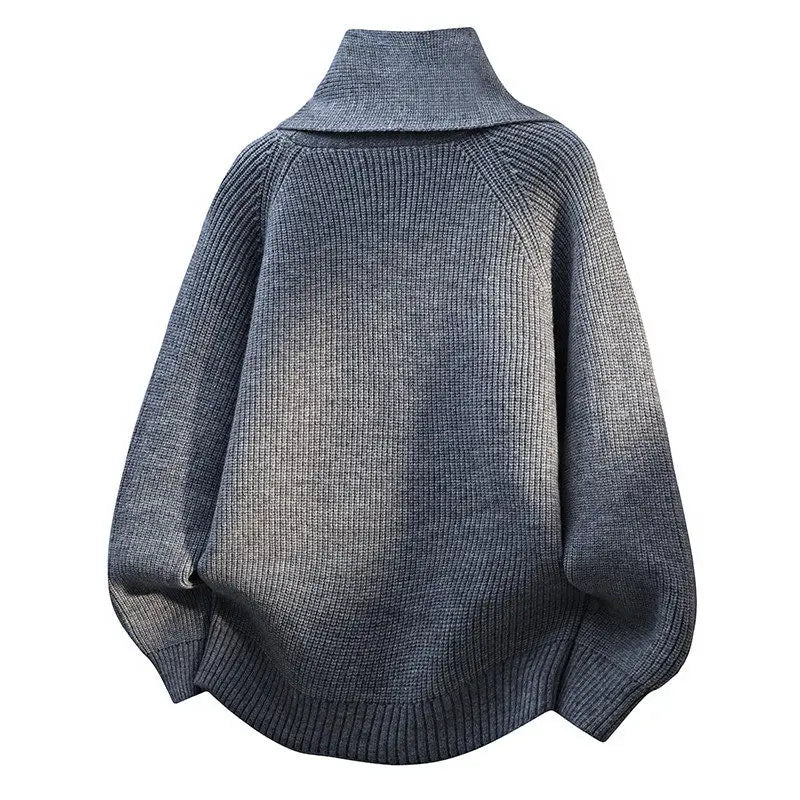 Men's Knit Pullover Sweater Scarf