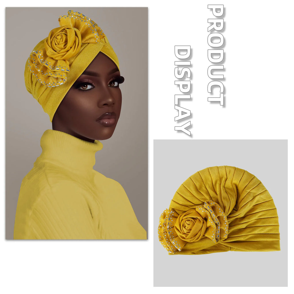 Flower Diamonds Fashion Bonnet Hat