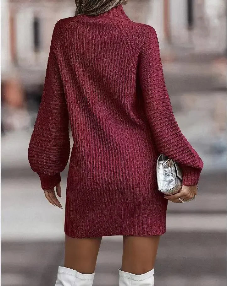 Women's Knitted Pullover Sweater Dress