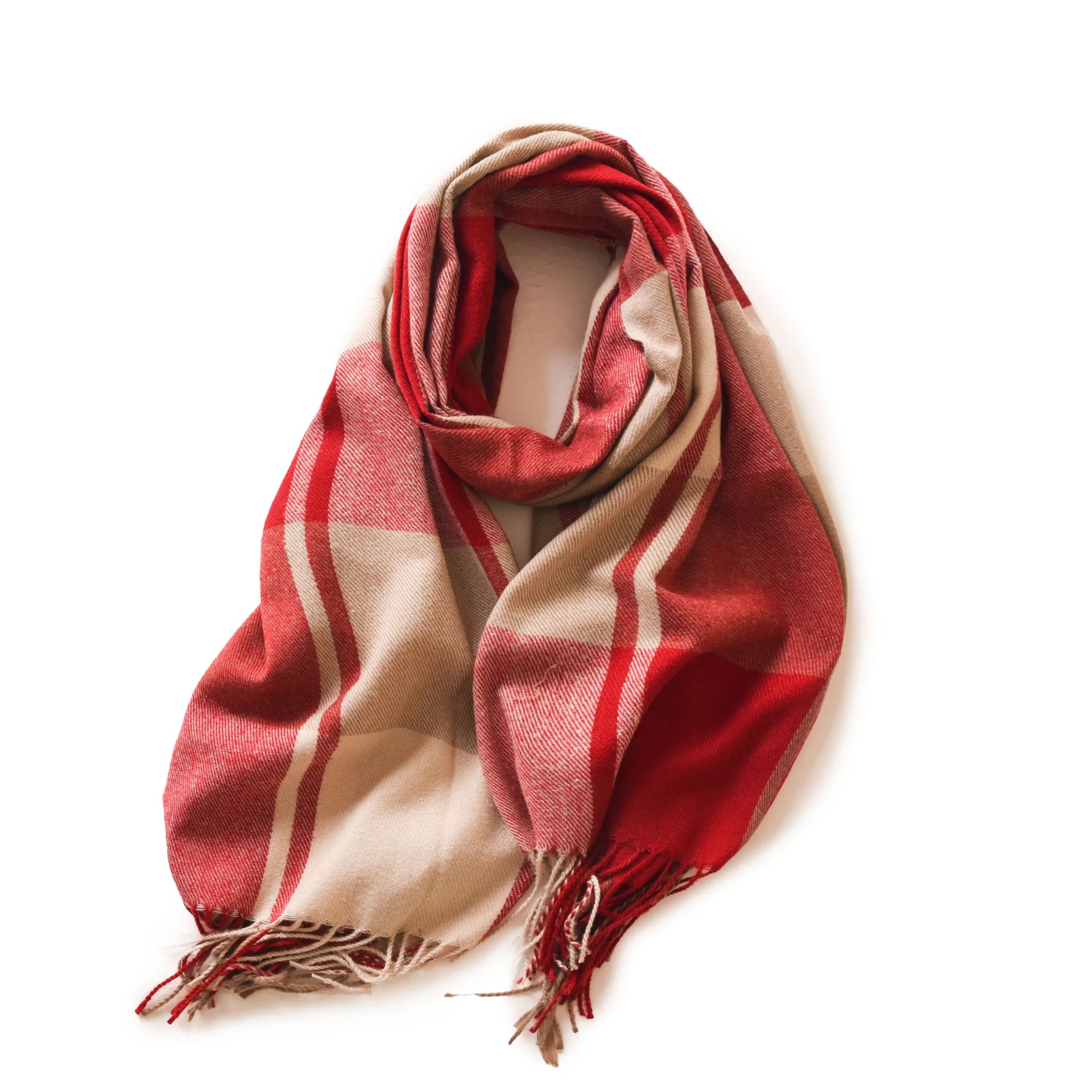 Unisex Cashmere Pashmina Scarf With Tassels