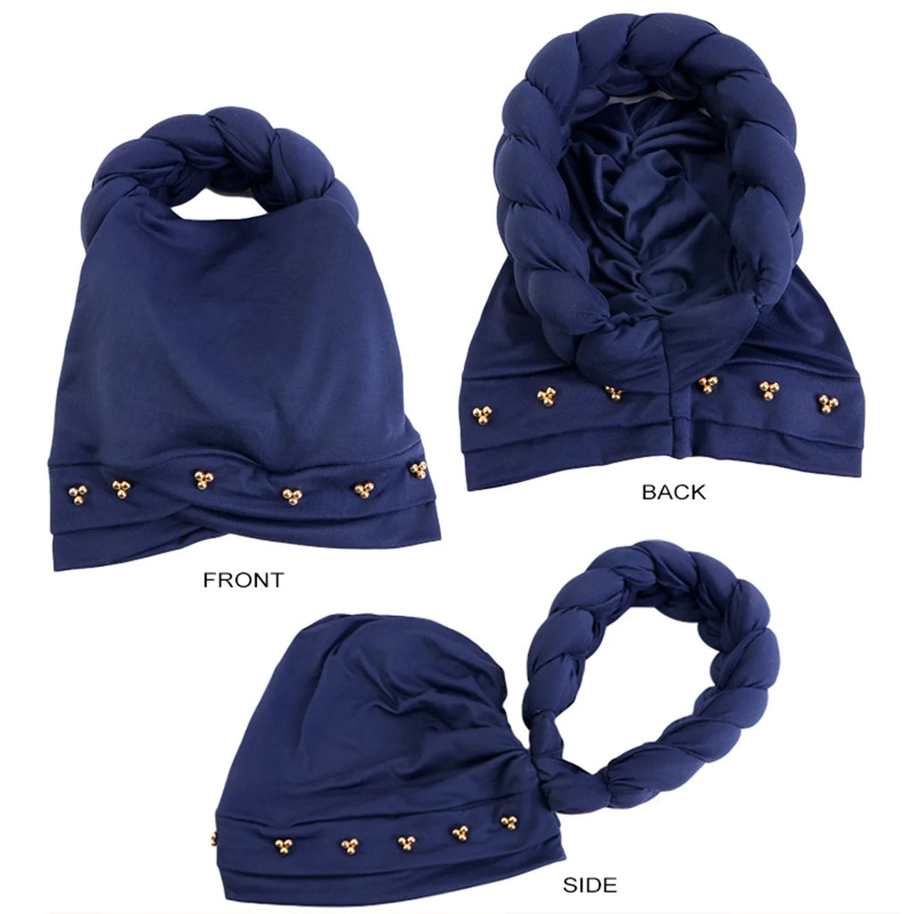 Soft Pre-Tied Twisted Solid Color Head Wrap