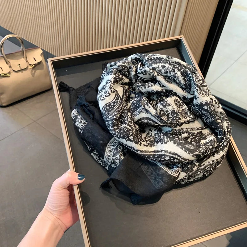 Women's Bohemia Hijab Tassel Foulard Pashmina Headscarf