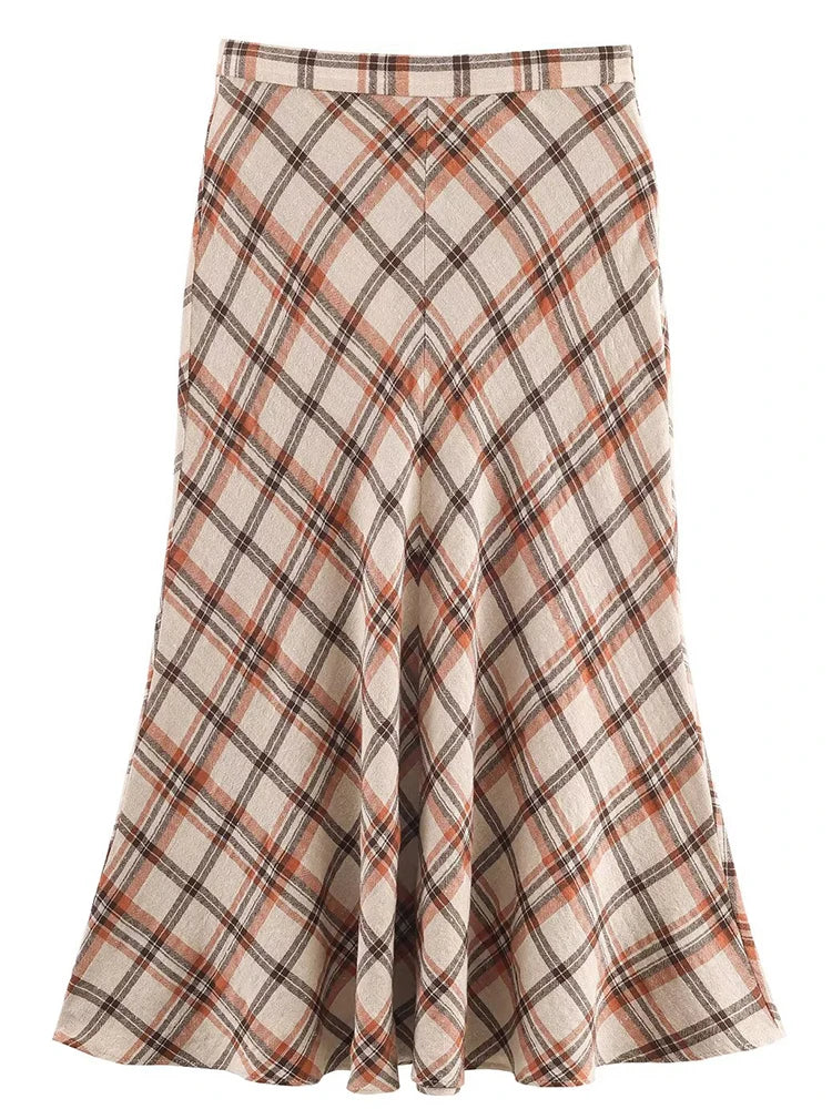 Plaid Natural - Waist Skirt