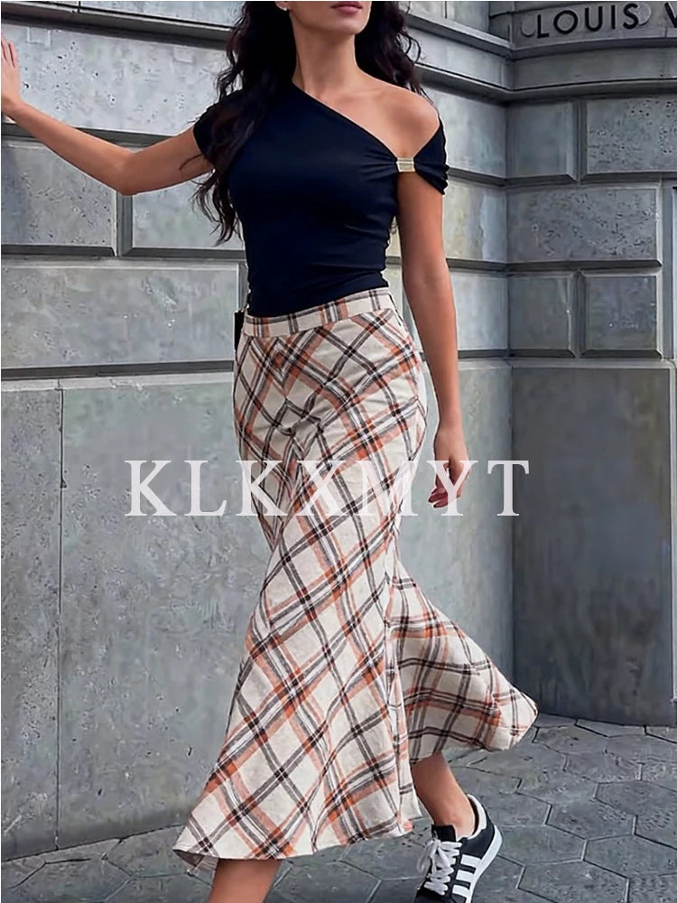 Plaid Natural - Waist Skirt