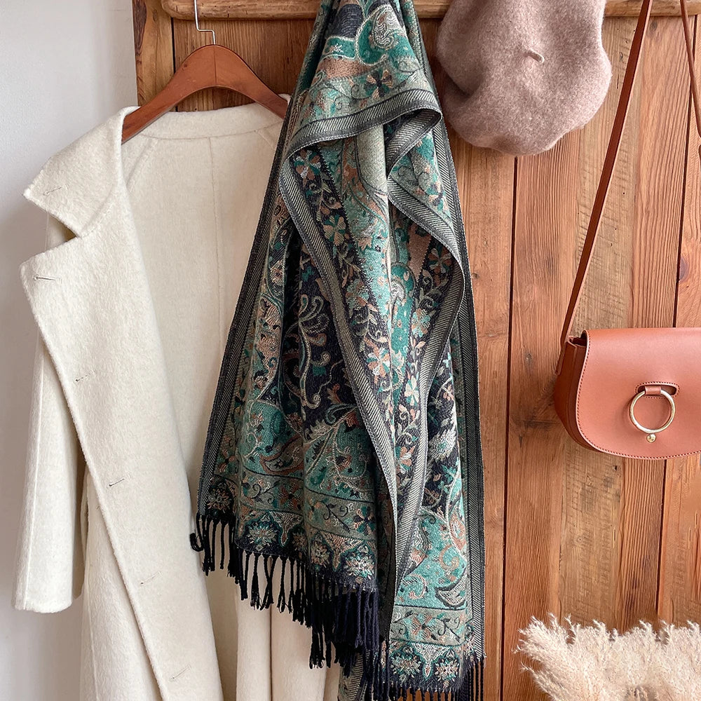 Paisley Fringed Shawl/Scarf