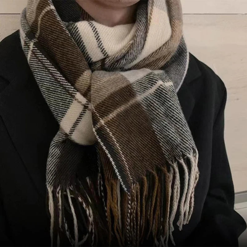 Unisex Cashmere Pashmina Scarf With Tassels