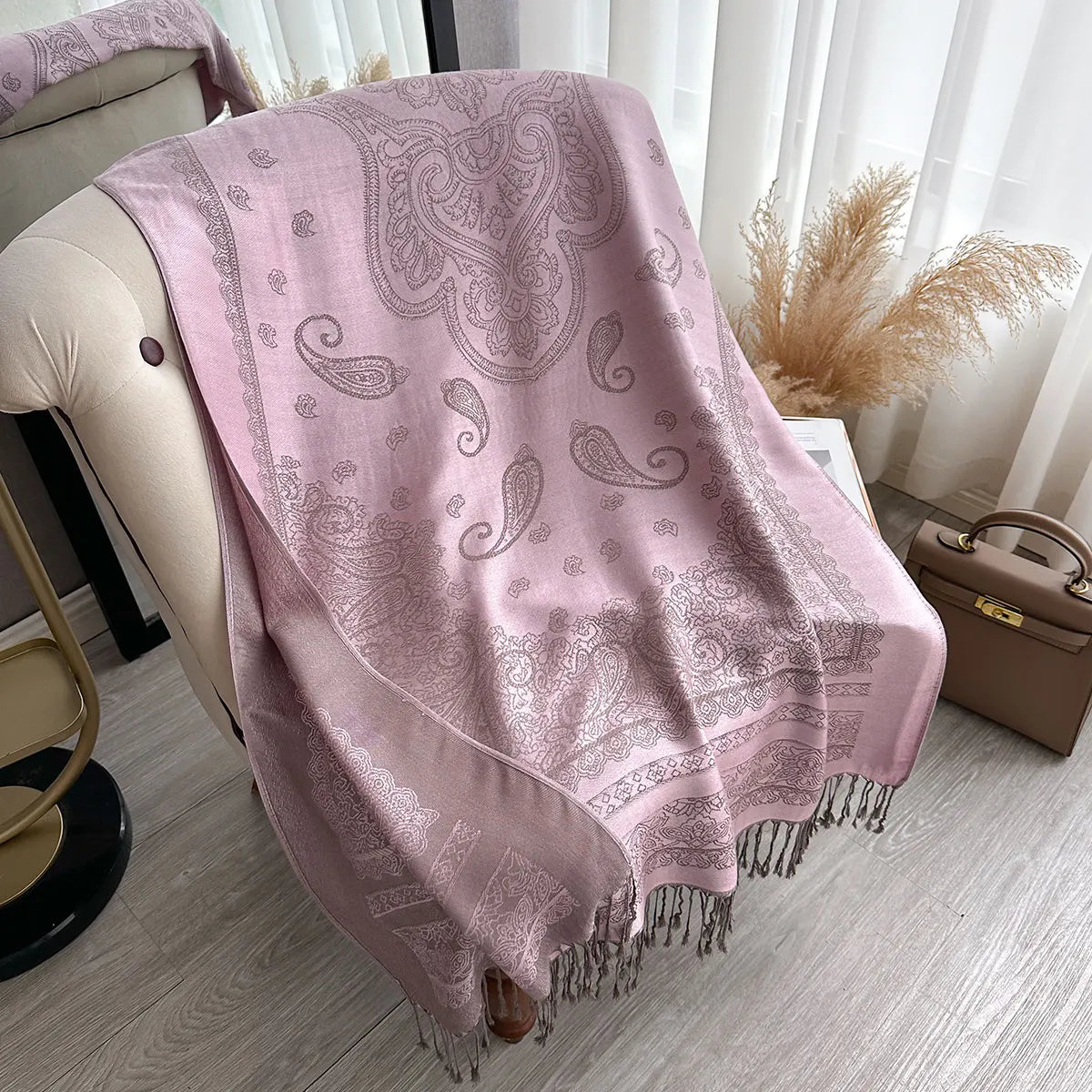 Fringed Paisley Shawl Scarf